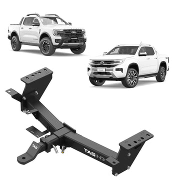 TAG Heavy Duty Towbar, wiring and 7 pin socket for Styleside Ford Ranger (06/2022 - on) Volkswagen Amarok (12/2022 - on) - Tub Body With Step - Brixton 4x4 - Buy Online Now!